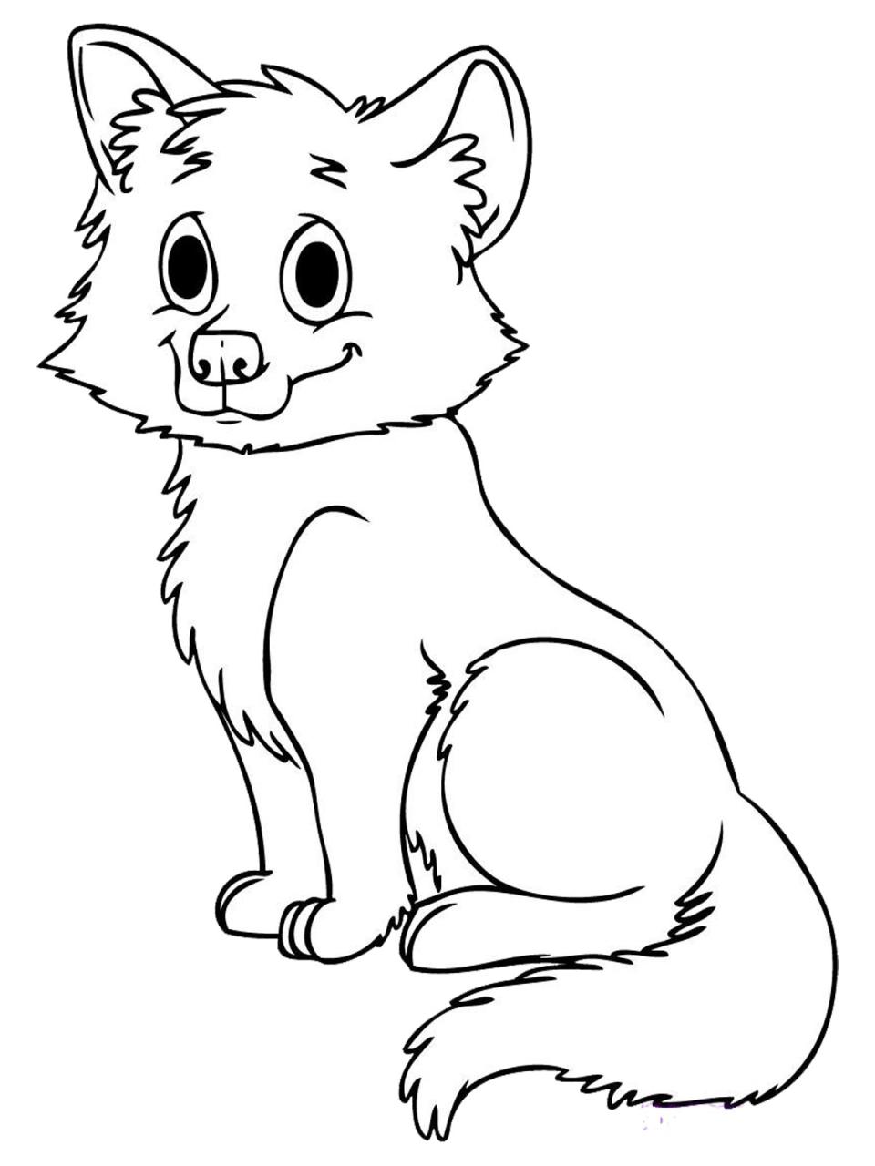 Coloring Pages Wolf Cute