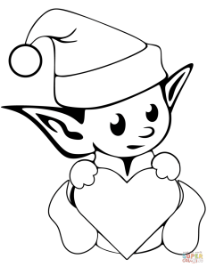 Cute Christmas Elf coloring page Free Printable Coloring Pages