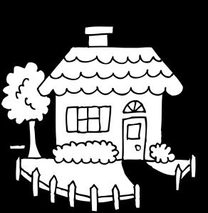 Cute Cozy House Coloring Page Free Clip Art