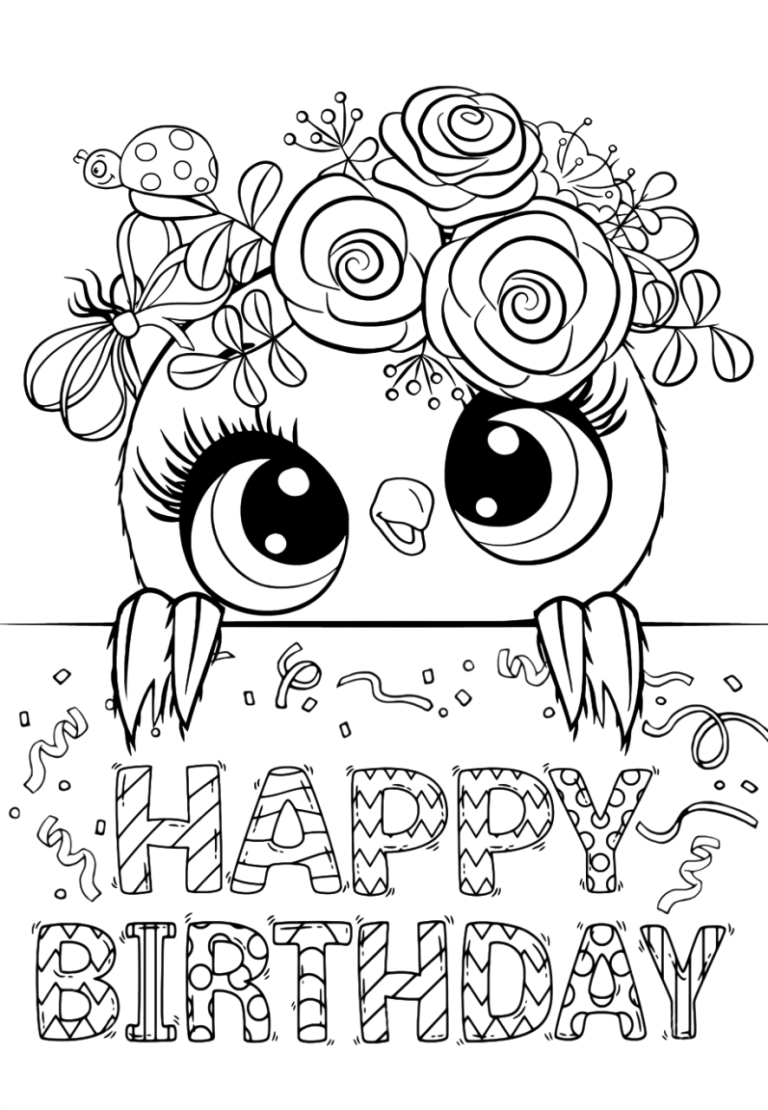 Happy Birthday Colouring Pages