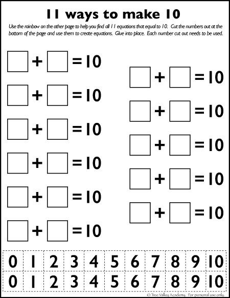 Math Worksheets For Grade 1 Number Bonds