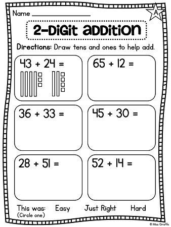 First Grade 2 Digit Addition No Regrouping