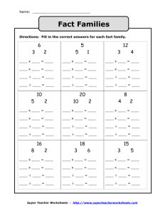Free Printable Multiplicationdivision Fact Family Worksheets All