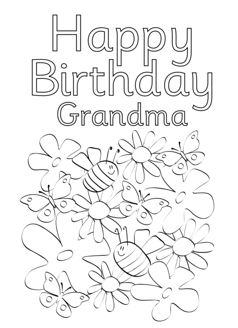 Birthday Coloring Pages For Grandma