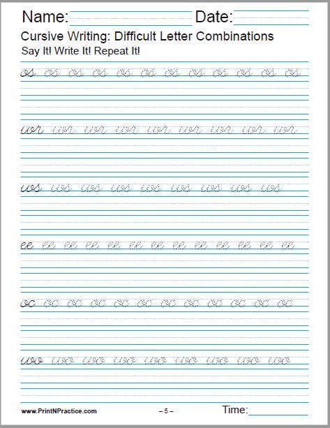 Beginner Cursive Writing Practice Sheets
