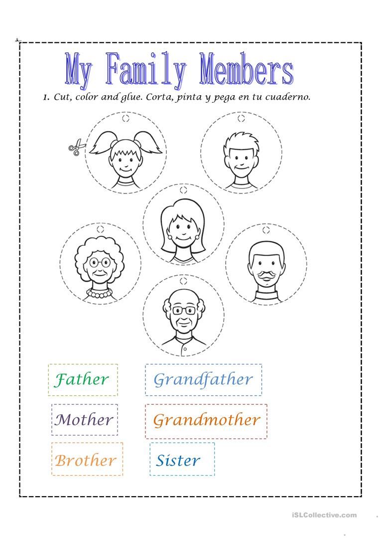 My Family Worksheet For Class 1 Pdf