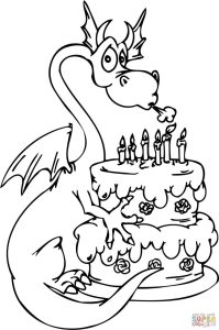 Happy Birthday Cake Coloring Pages Coloring Home