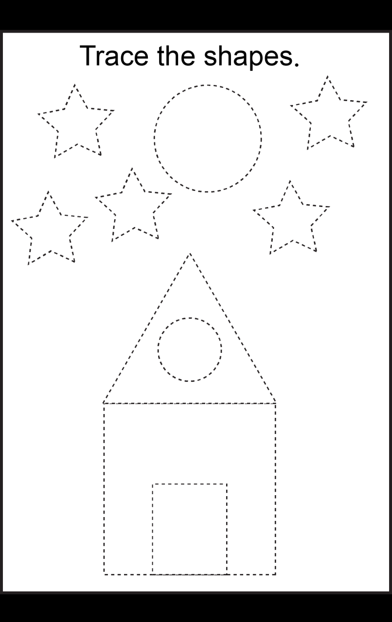 Tracing Shapes Worksheets Preschool