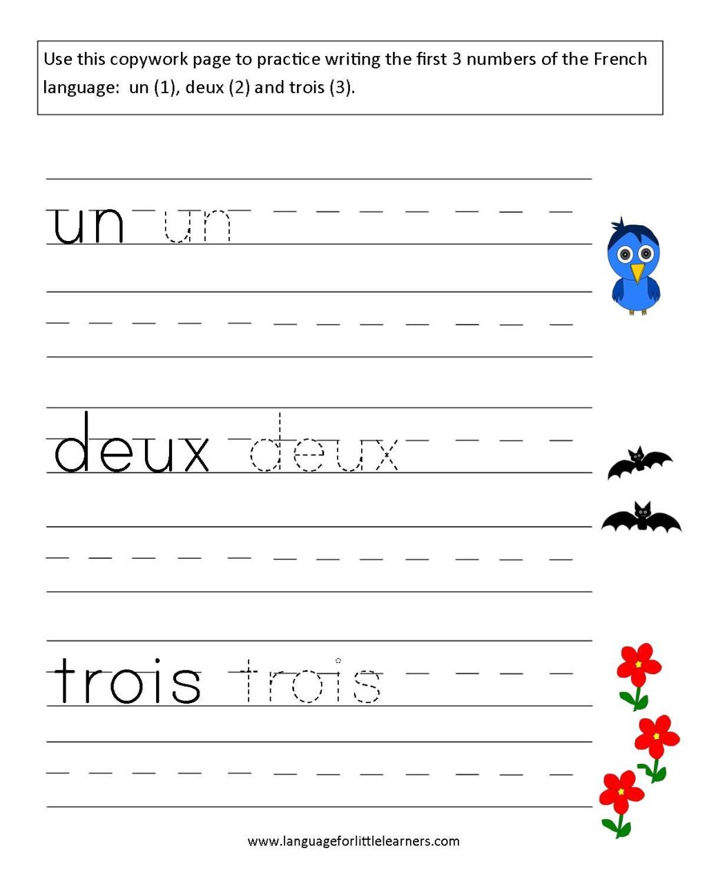 Printable Grade 2 French Worksheets