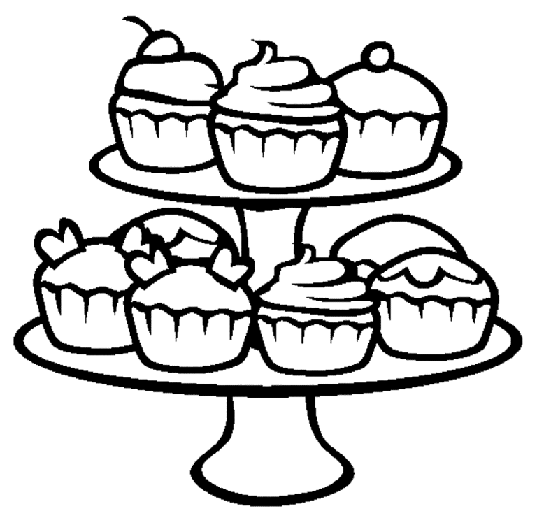 Cupcake Coloring Page Free