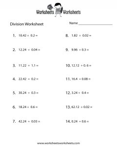 Free Printable 5th Grade Math Worksheets Dividing With Decimals Math