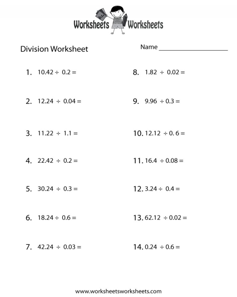 Dividing Fractions Worksheet 5Th Grade Pdf