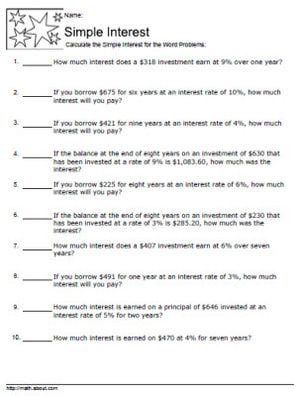 Simple And Compound Interest Worksheet Pdf