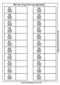 Write fraction as decimal 3 Worksheets Writing fractions, Math