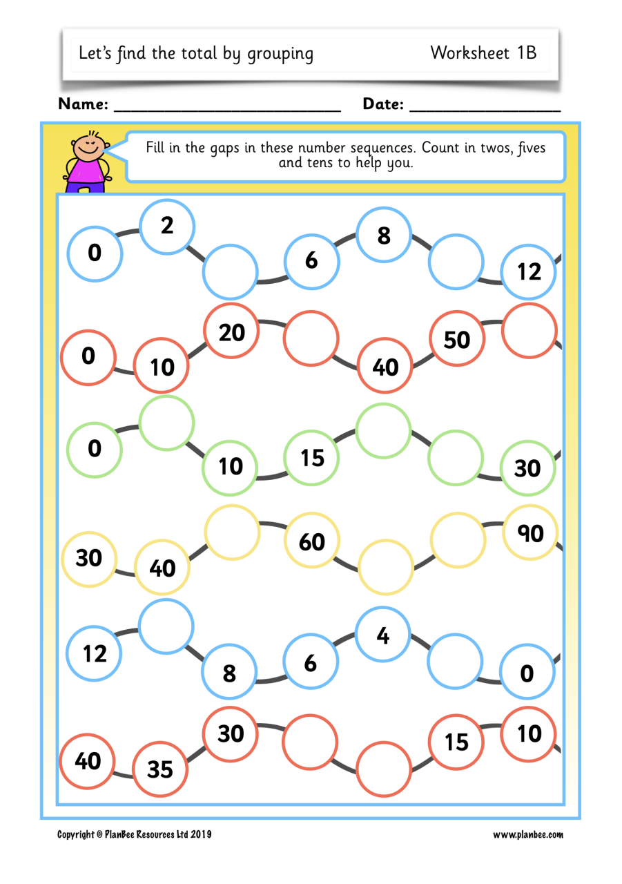 2S And 5S Multiplication Worksheet