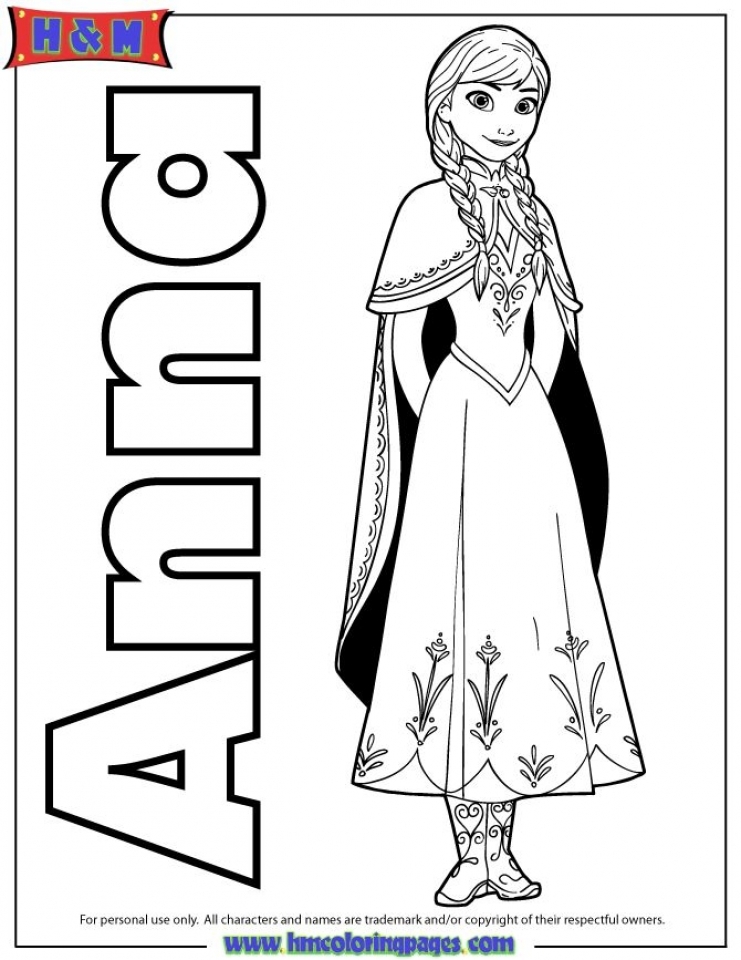 Coloring Pages Frozen Anna