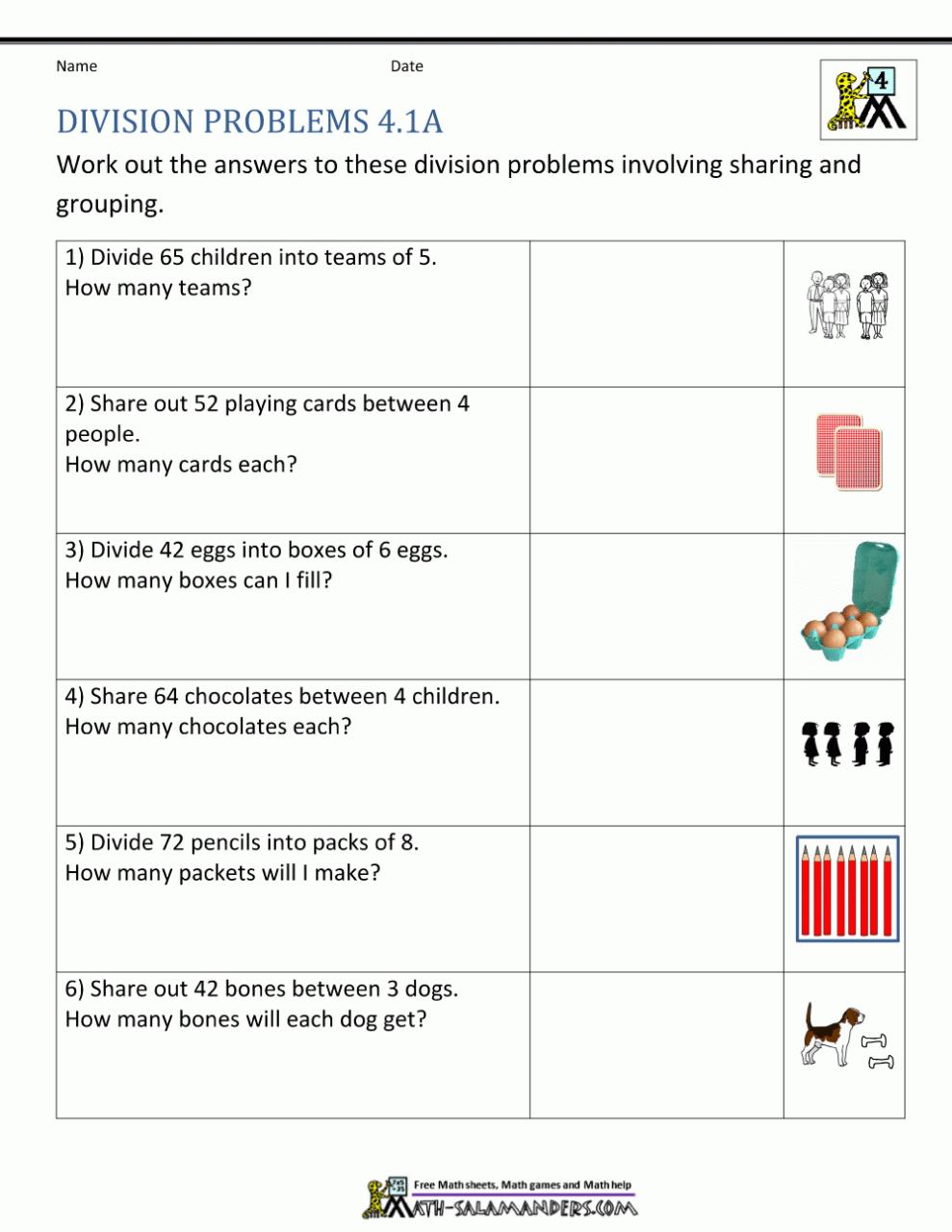 Multiplication And Division Worksheets Grade 4 Printable