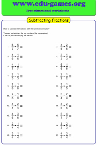 Free subtracting fractions with options to choose like or unlike