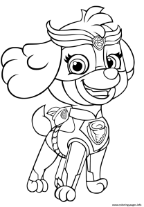 Print PAW Patrol Mighty Pups Skye for Girls coloring pages Paw patrol