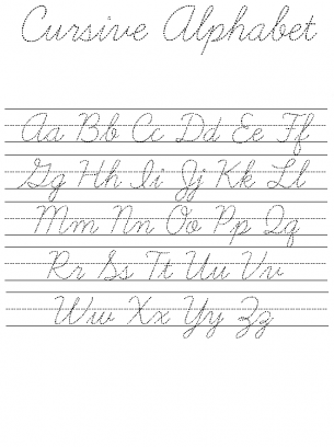 Alphabet Cursive Practice Sheets Printable