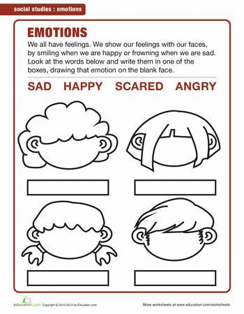 Free Printable Feelings Worksheet Preschool