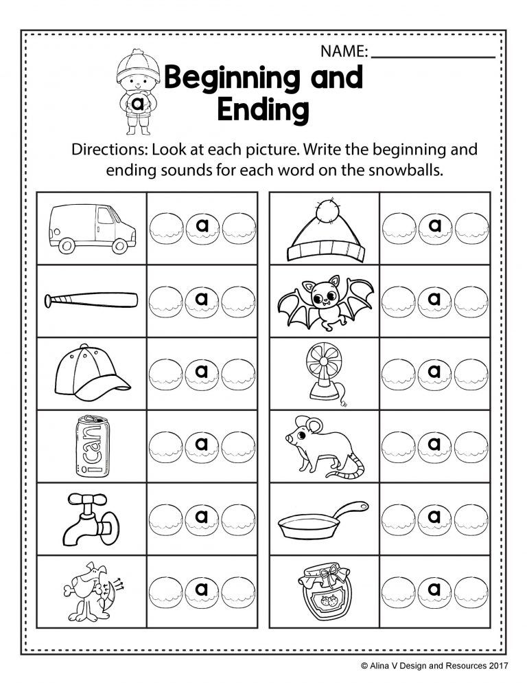 Initial Sounds Beginning Sounds Worksheets For Kindergarten Pdf