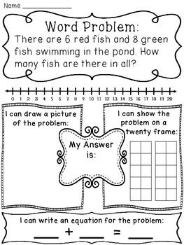 Addition Word Problems Up To 20