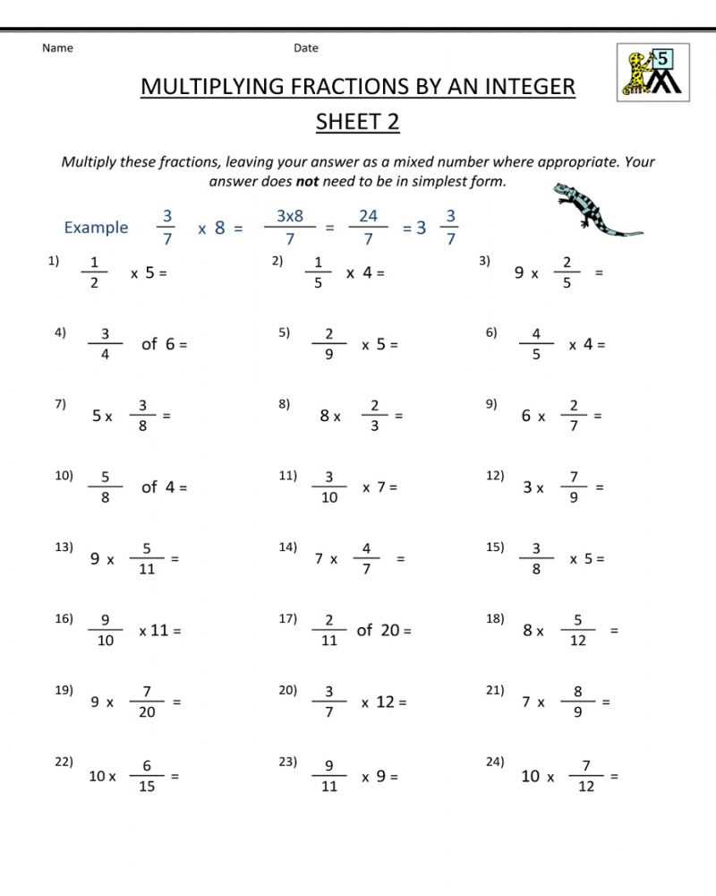 5th Grade Fractions Worksheets Grade 5 Pdf