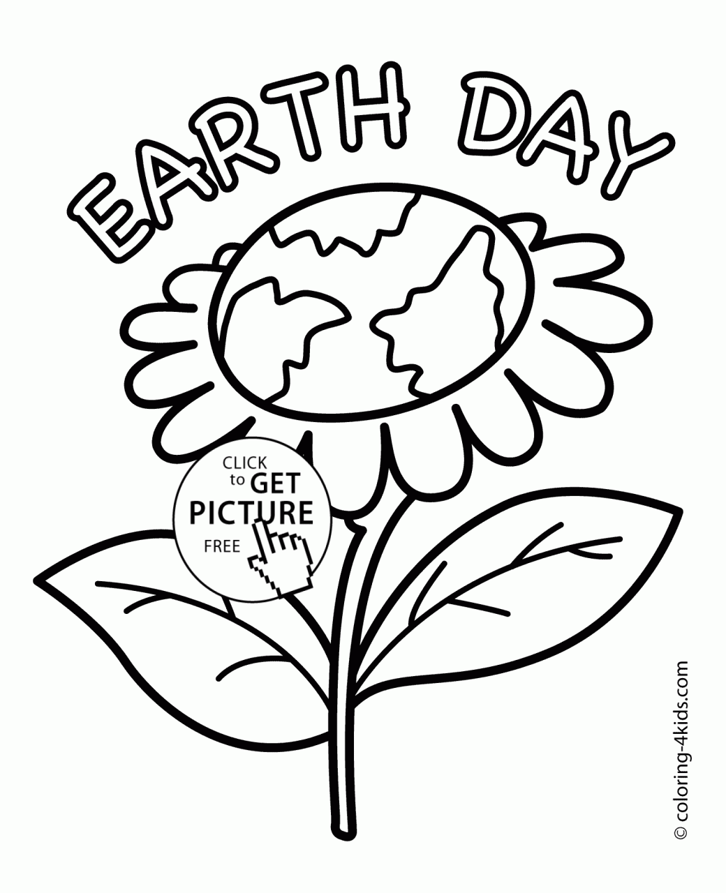 Earth Day flower coloring pages for kids today, printable free