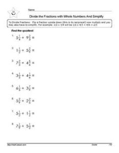Division Fractions worksheets, Dividing fractions worksheets