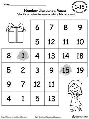 Number Sequencing Worksheets Kindergarten