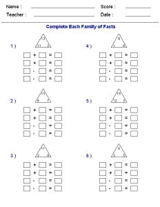 Family Facts Math Worksheets Fact family worksheet, Fact families