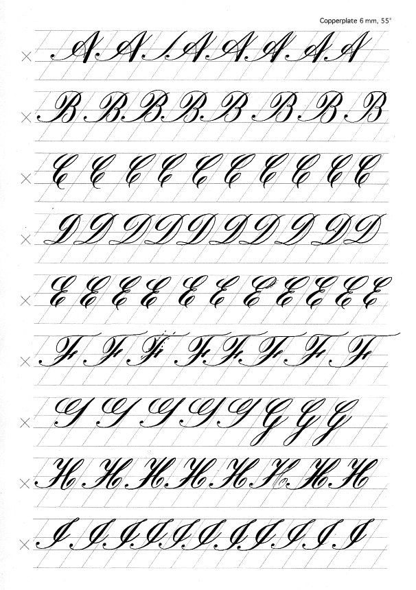 Calligraphy Alphabet Practice Sheets Printable Free