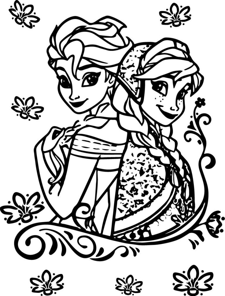 Colouring Pages Elsa And Anna