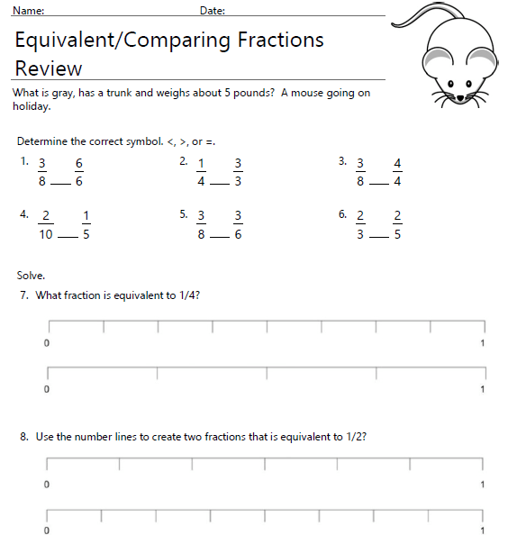 Fractions On A Number Line Worksheet 3Rd Grade Pdf