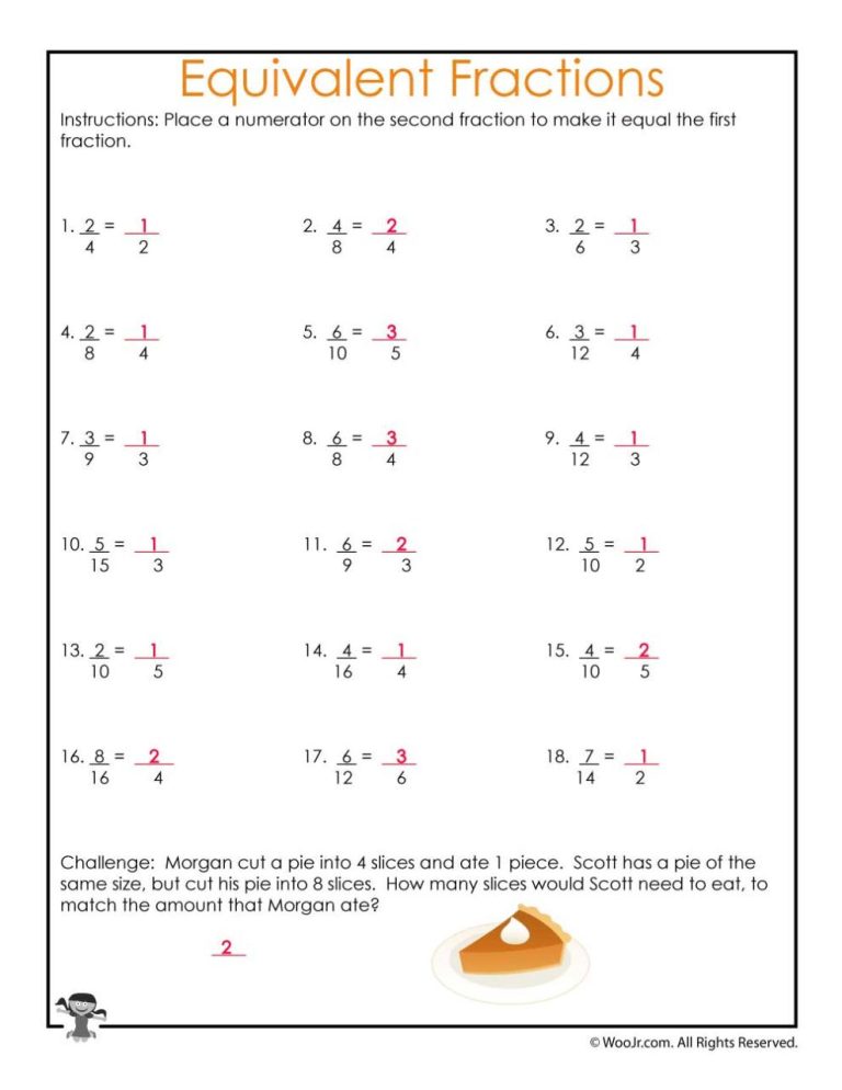 Equivalent Fraction Worksheets For Grade 2 Pdf