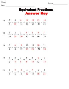 Lesson 1 Fractions for 5th Graders