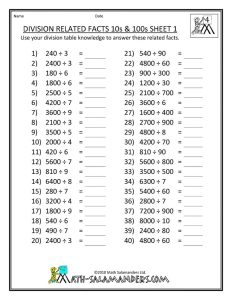 Math Printable Worksheets For 4th Grade Math worksheets, Math