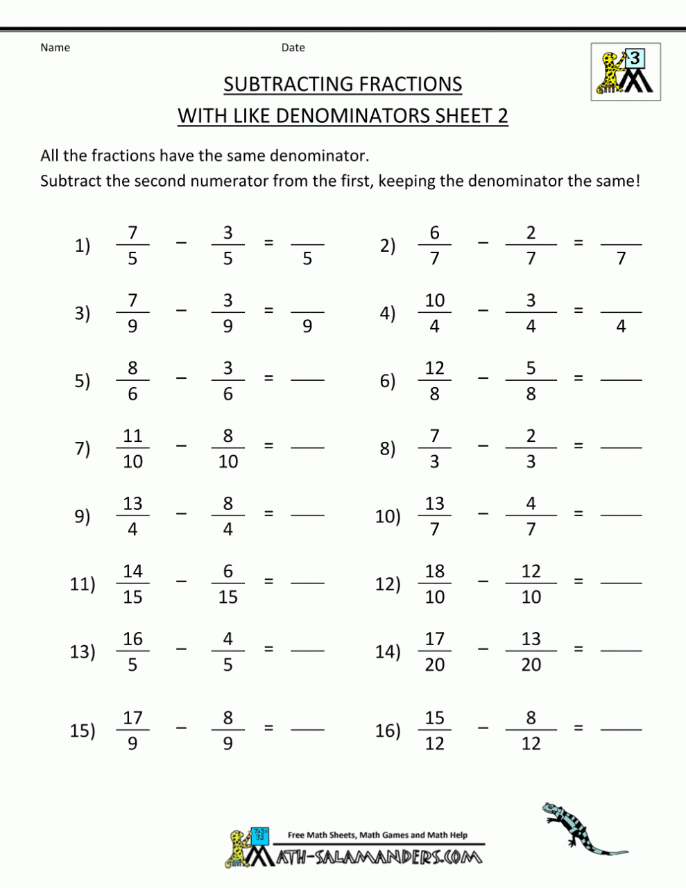 Simplifying Fractions Worksheet Grade 8