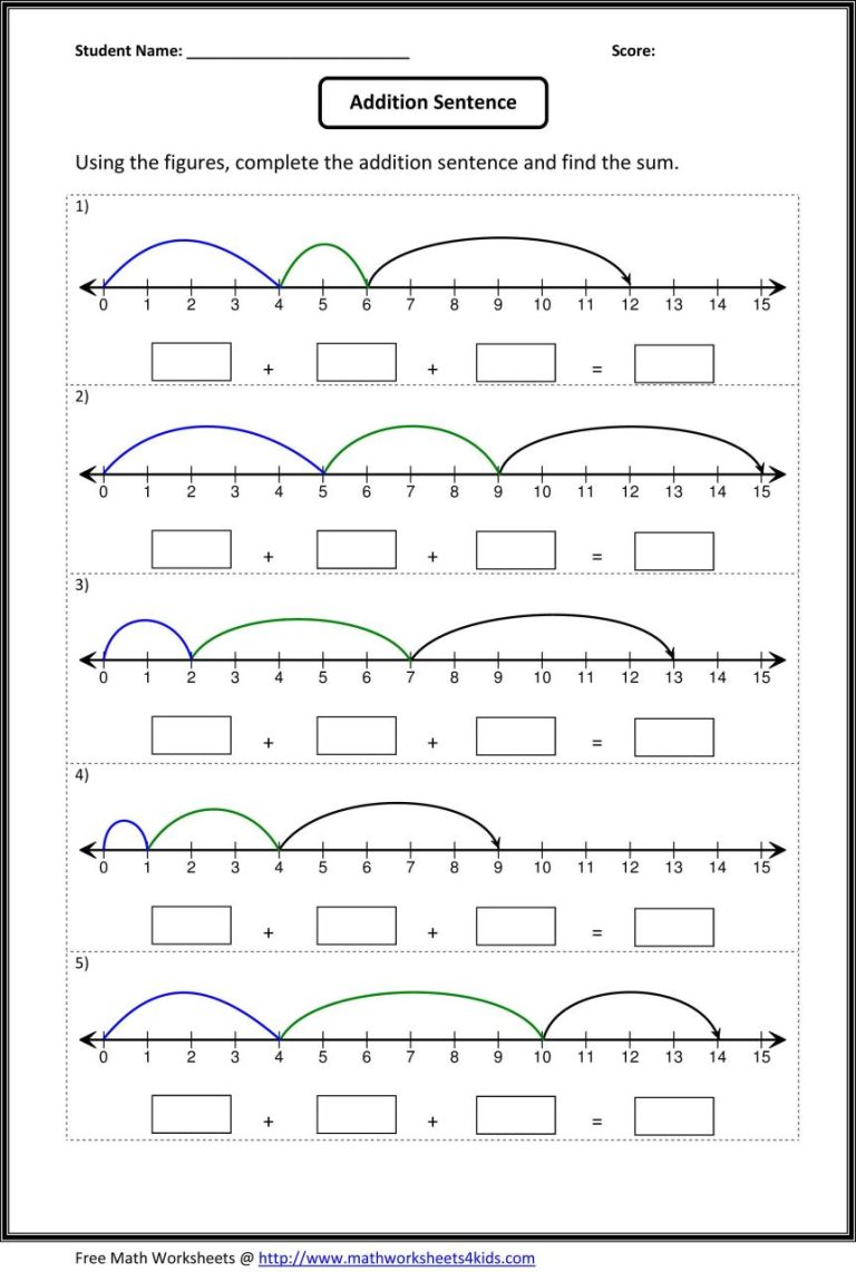 Free Number Line Fraction Worksheets
