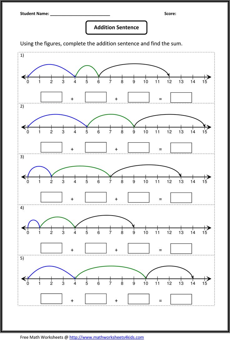 Math Number Line Subtraction Worksheets