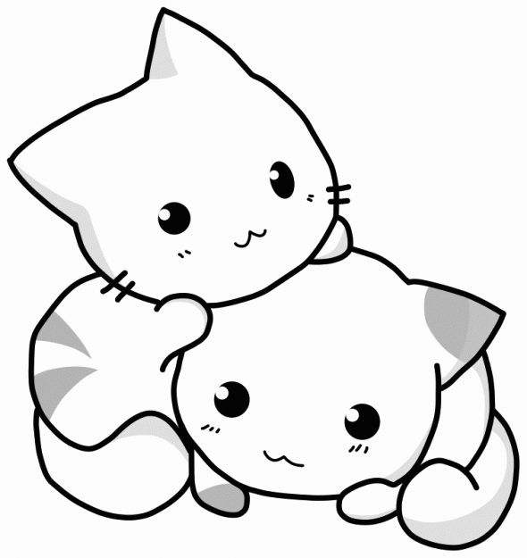 Kawaii Cute Coloring Pages Cat