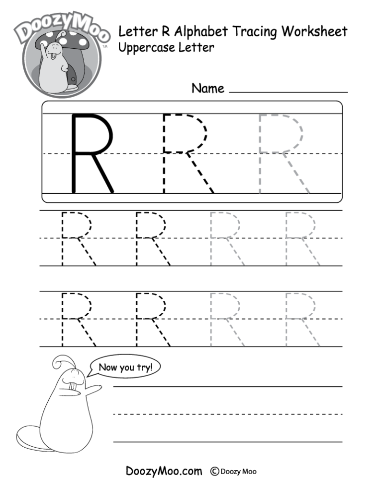 Writing Letter R Worksheets For Kindergarten
