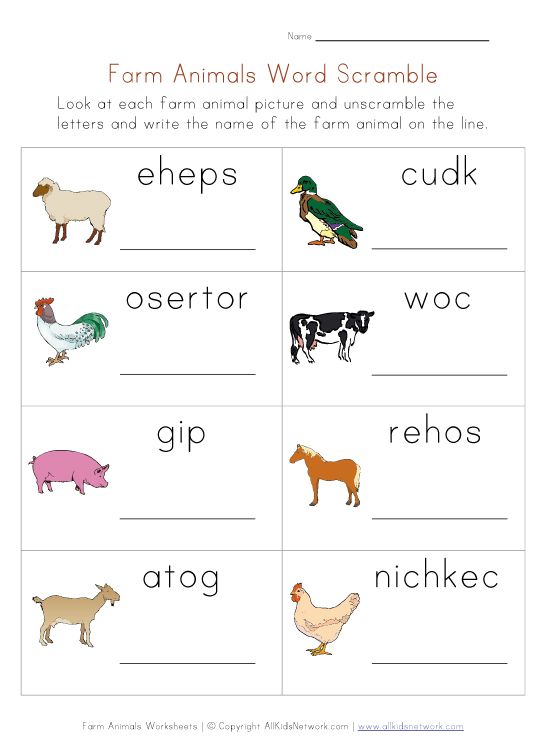 Kindergarten Farm Animals Worksheets Pdf