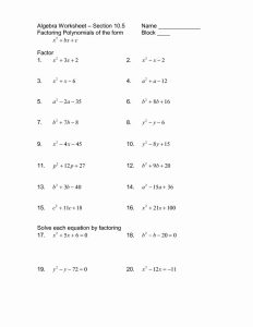 Factoring Polynomials Worksheet Answers Beautiful 14 Best Of Polynomial