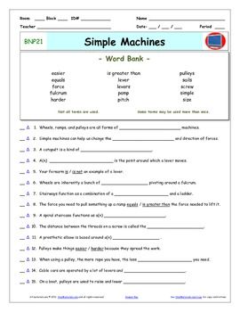 Bill Nye Simple Machines Worksheet Pdf