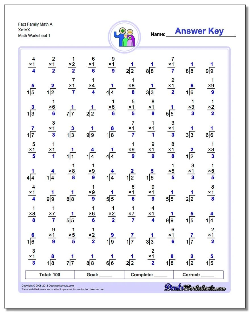 Math Sheets Multiplication And Division