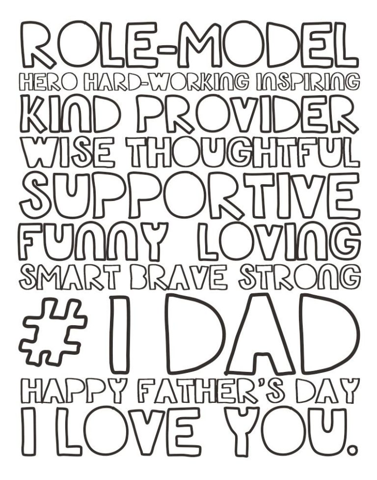 Father's Day Coloring Pages Free