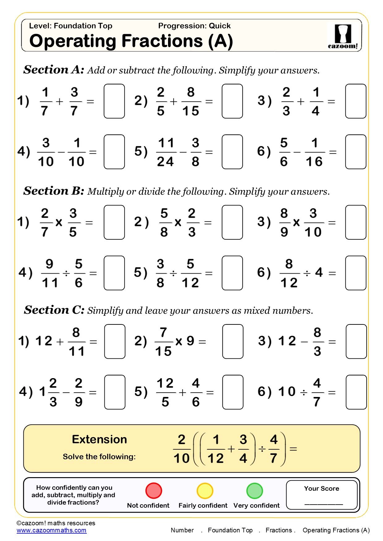 30 Free Maths Worksheets Cazoom Maths Worksheets Math fractions