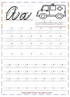 Hand Writing Practice Sheets For Kids